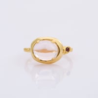 rose quartz with garnetリング