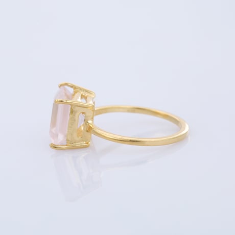 square rose quartzリング
