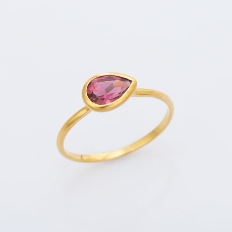 pear shape pink tourmalineリング