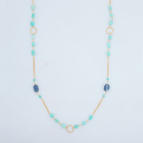 larimar kyanite circleネックレス