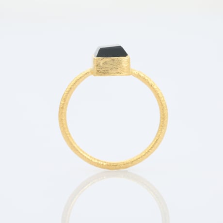 small square black onyxリング