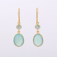blue topaz aqua chalcedonyピアス