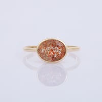 【LIMITED K10】1.47ct oval bi-color sunstoneリング