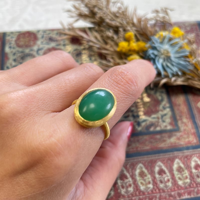 oval green chrysopraseリング | MASTANI