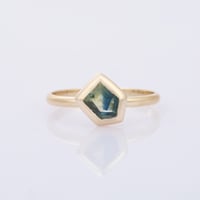 【limited collection 】K10 square bluish green sapphireリング