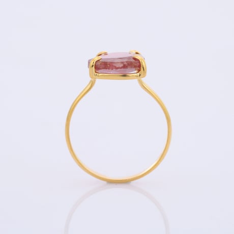 vivid pink graduation bi color tourmalineリング