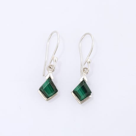 silver malachiteピアス