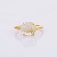 oval golden rutile quartzリング