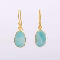 small oval larimarピアス