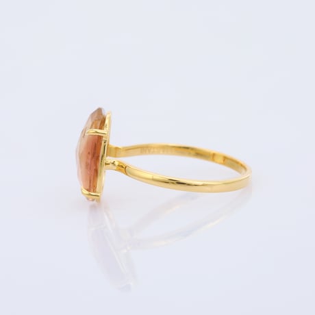 peach color bi color tourmalineリング