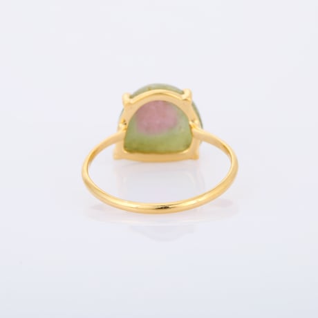 half dome green and pink bi-color tourmalineリング