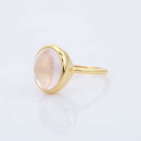 cabochon light pink rose quartzリング