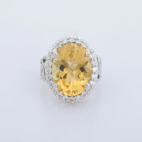 citrine large oval CZリング