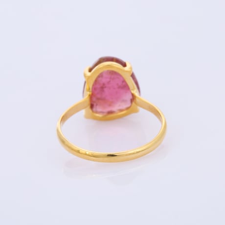 vivid pink graduation bi color tourmalineリング