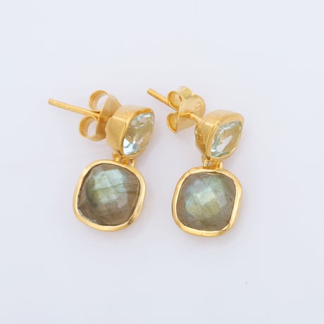 blue topaz labradorite studピアス