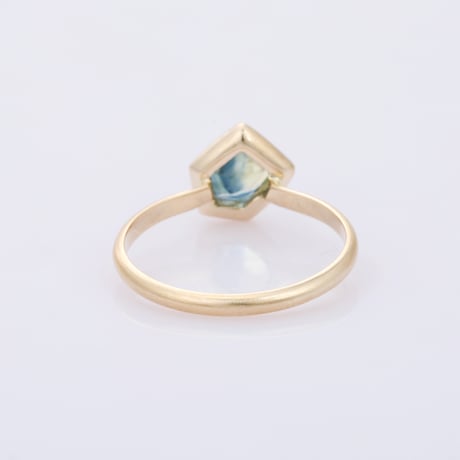【limited collection 】K10 square bluish green sapphireリング