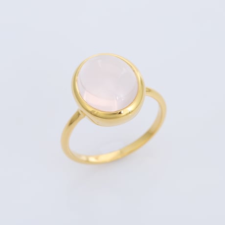 cabochon light pink rose quartzリング