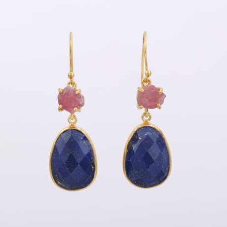 sapphire lapis lazuli largeピアス