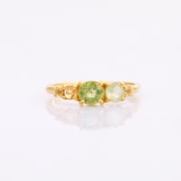 peridot prenite citrine four stoneリング