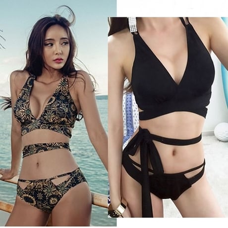 ウエストリボンポイントビキニ2色ビキニ 水着