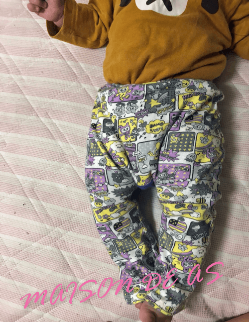 ベビー用モンキーパンツ♡サイズ 80【型紙ダウンロード販売 