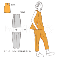 前ベンツ(スリット)入りトップス♡サイズM【型紙ダウンロード販売】