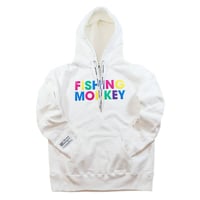 モコモコロゴフーディー　WHITE　 フィッシングモンキー/FISHING MONKEY