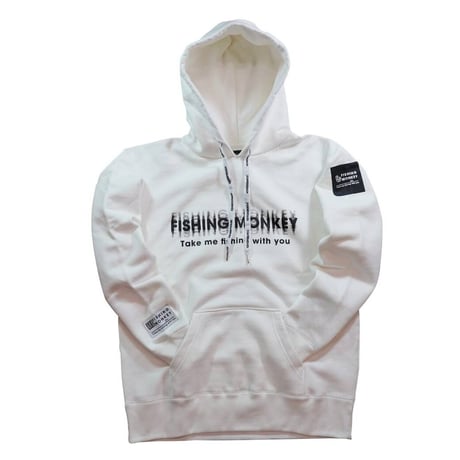 ブラードロゴフーディー　WHITE フィッシングモンキー/FISHING MONKEY