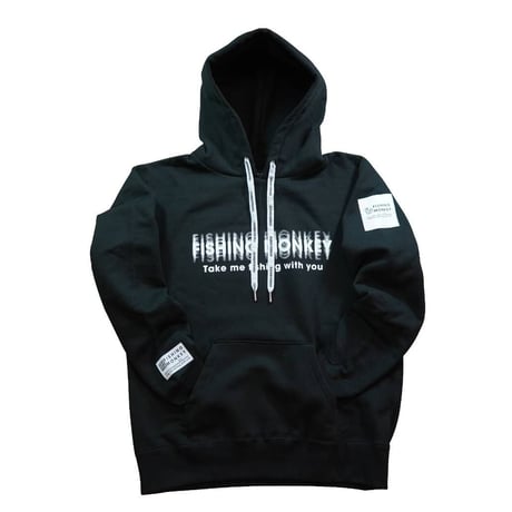 ブラードロゴフーディー　BLACK フィッシングモンキー/FISHING MONKEY