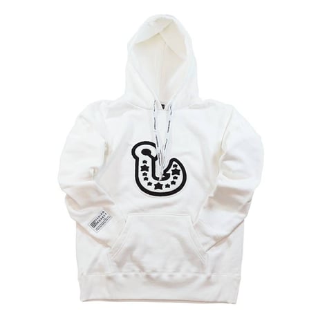 ビッグフックエンブロイダリーフーディー　WHITE フィッシングモンキー/FISHING MONKEY