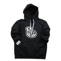 ビッグフックエンブロイダリーフーディー　BLACK フィッシングモンキー/FISHING MONKEY