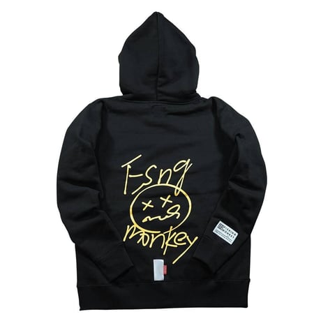 スクリィブルフーディー　BLACK　 フィッシングモンキー/FISHING MONKEY