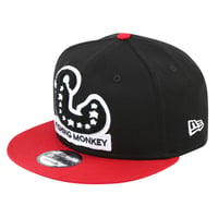 スナップバックキャップ　NEW ERA　BLACK＆RED　フィッシングモンキー/FISHING MONKEY