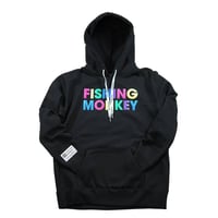 モコモコロゴフーディー　BLACK　フィッシングモンキー/FISHING MONKEY