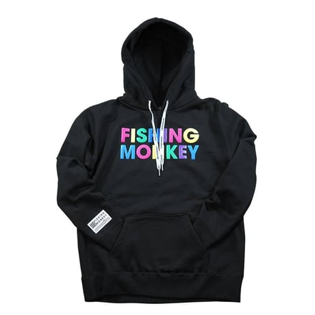 モコモコロゴフーディー　BLACK　フィッシングモンキー/FISHING MONKEY
