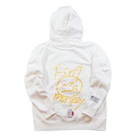 スクリィブルフーディー　WHITE フィッシングモンキー/FISHING MONKEY