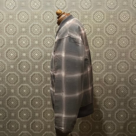 BLUCO(ブルコ) 157-31-039 OMBRE CHECK BOMBER JACKET BROWN