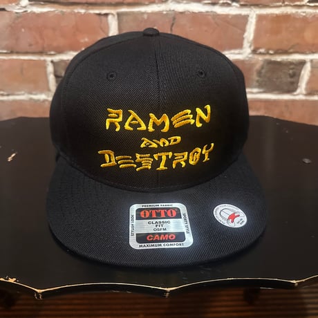 RAMEN&DESTROY®ラーメン＆デストロイ Original CAP  ブラック ×ゴールド