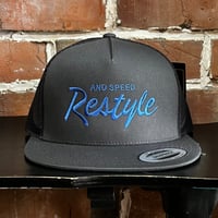 【FOUR Speed Garage】"RESTYLE AND SPEED" CAP BLUE刺繍