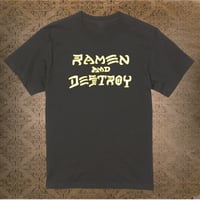 RAMEN&DESTROY® Original BLK T-shirt 阪神カラー