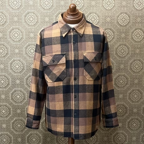 BLUCO(ブルコ)BUFFALO CHECK FLANNEL SHIRT155-11-048　ブラウン