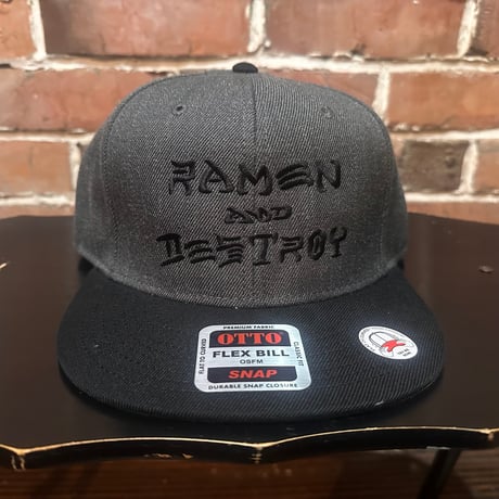 RAMEN&DESTROY®ラーメン＆デストロイ Original CAP グレー×ブラック