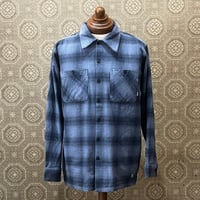 BLUCO(ブルコ)OMBRE CHECK FLANNEL SHIRT155-11-047 ネイビー