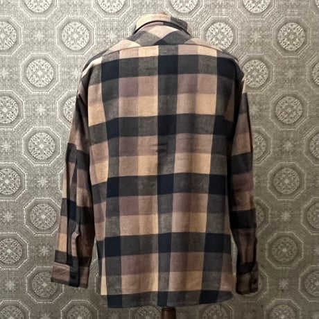 BLUCO(ブルコ)BUFFALO CHECK FLANNEL SHIRT155-11-048　ブラウン