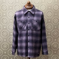 BLUCO(ブルコ)OMBRE CHECK FLANNEL SHIRT155-11-047 パープル