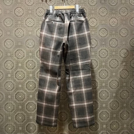 BLUCO(ブルコ)  157-41-044 OMBRE CHECK WARM EASY PANTS BROWN