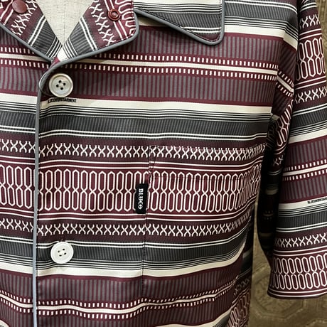 BLUCO(ブルコ)POOLSIDE SHIRT S/S -MEXICAN-バーガンディ153-21-009