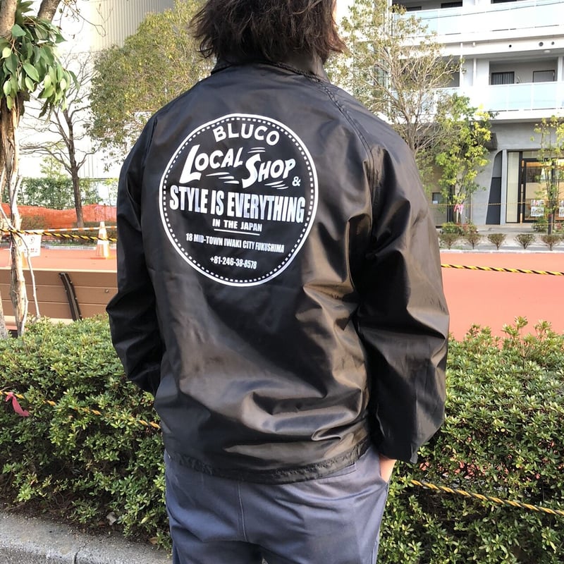 LOCALSHOP×BLUCOブルコ コラボNYLON COACH JACKET ブラック | LOCALSHOP×BLUCOブルコ コラボNYLON COACH JACKET ブラック |