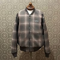 BLUCO(ブルコ) 157-31-039 OMBRE CHECK BOMBER JACKET BROWN