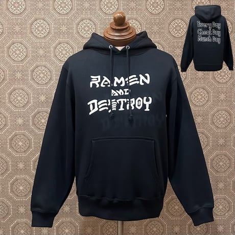 RAMEN&DESTROY® ラーメン＆デストロイ Original Hoodie  Type2  E.C.M(BLACK)